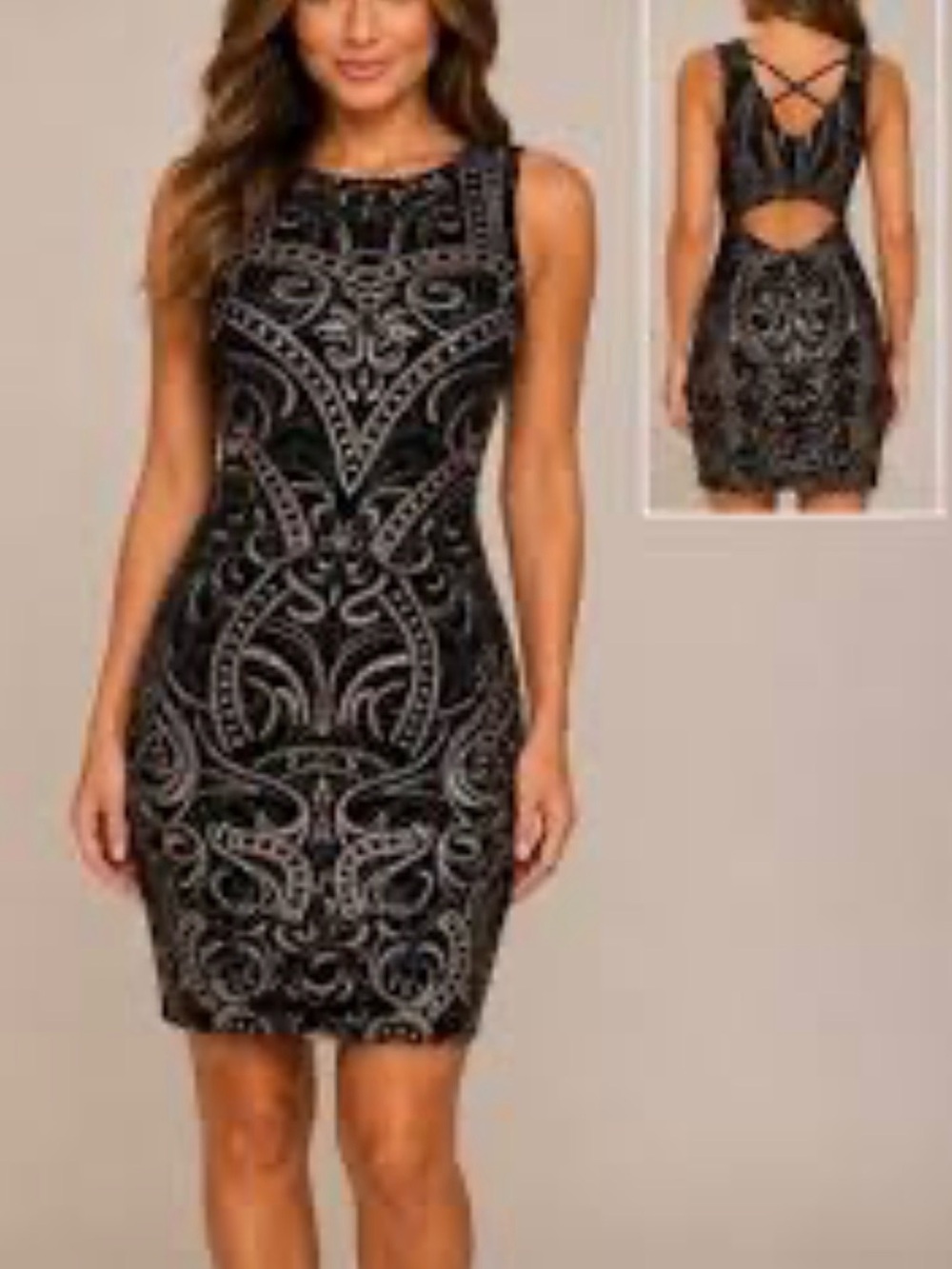 Speechless geometric sequin bodycon dress. elegant Art Deco bling party Large